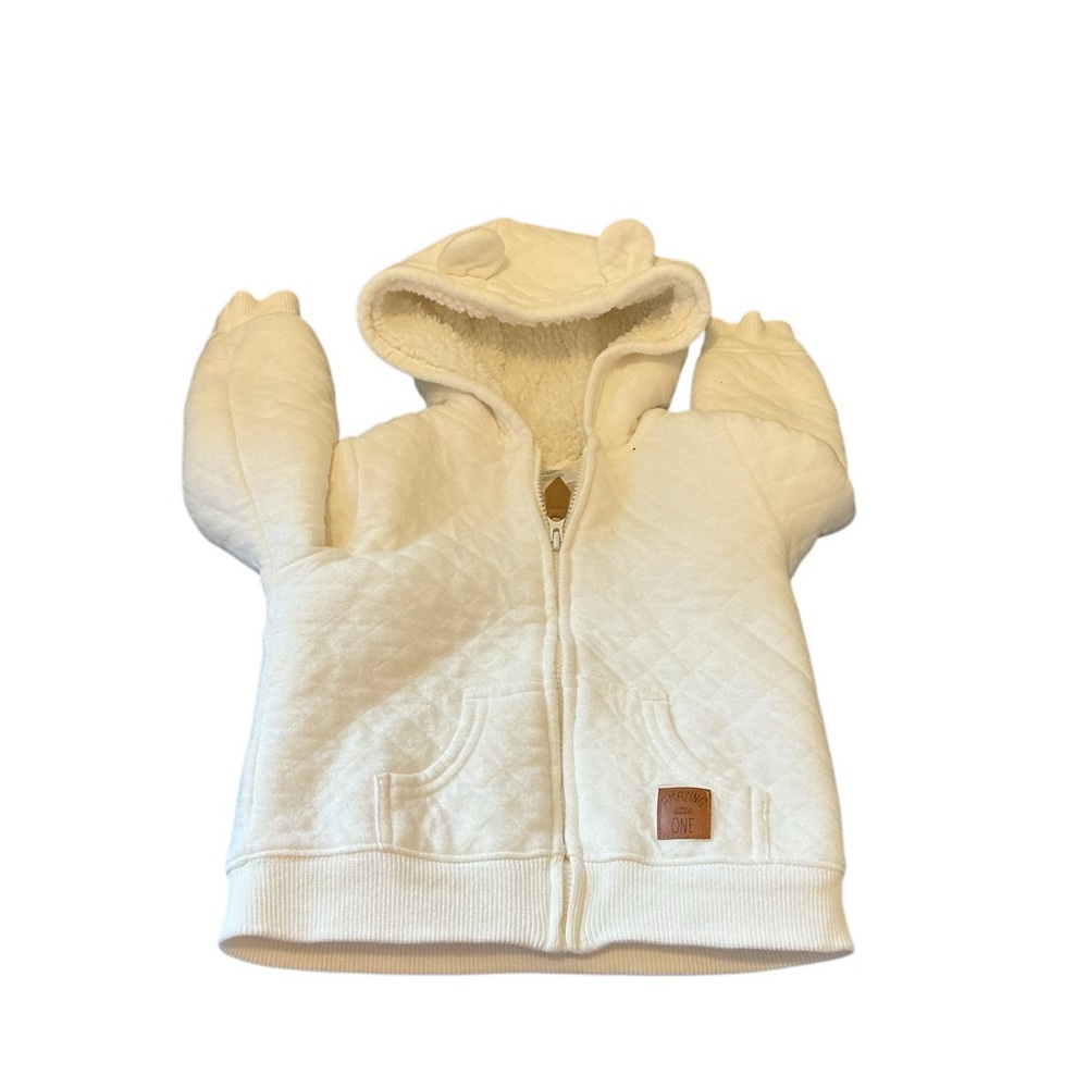 Simple Joys White Fleece Baby Hoodie 18 months